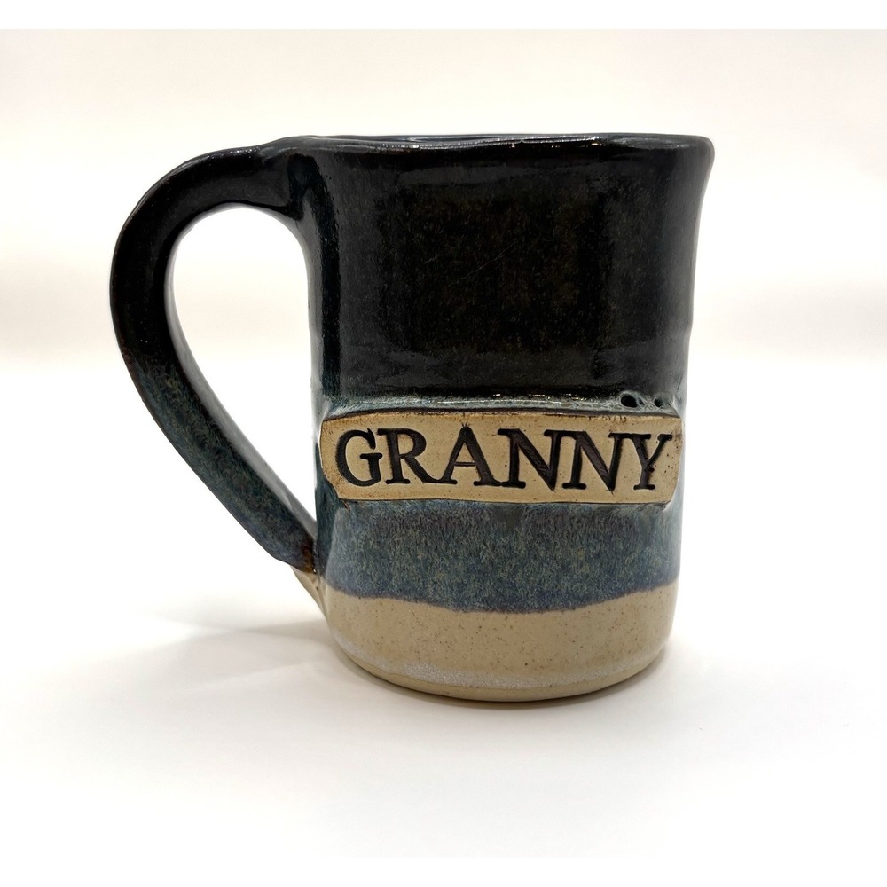 Stegall Studio Art Pottery Poppy Blue Hand Thrown Coffee Mug "Granny"